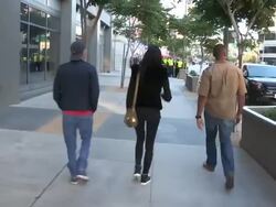 Liberty Ross & Jimmy Lovine at the LA Kings vs NY Rangers Game 5 Stanley Cup Finals at the Staples Center in Los Angeles Stock Footage