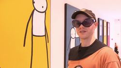 Artist Stik talks about the move from street art to gallery exhibition News Clip