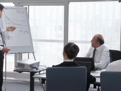 HD DOLLY: Executive Giving Presentation Stock Footage