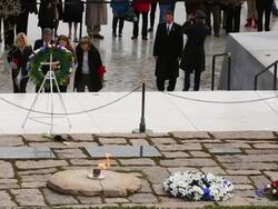 Arlington Nat'l Cemetery Holds Wreath Laying Ceremony Commemorating 50th Anniversary Of JFK's Death Stock Footage