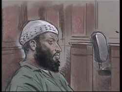 Moussaoui testifys at his death penalty trial, sketches, 9-11 relative News Clip