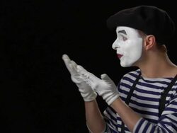Mime Beckoning 2 Stock Footage