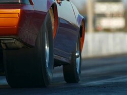 Dragster jumping out of the gate Stock Footage