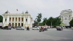 View of Hanoi Hoan Kiem Lake District Stock Footage
