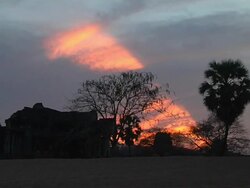 Block Shot Angkor Wat Evening Siem Reap Cambodia Stock Footage
