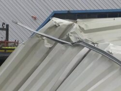 Roofing Blown Off Of Factory News Clip