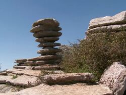 MS LA Shot of limestone rock / Antequera, Andalusia, Spain Stock Footage