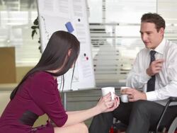 HD: Office Workers Having Coffee Break Stock Footage