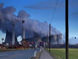 CRANE: Power station Stock Footage