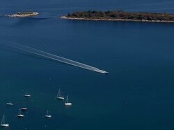WS AERIAL ZO PAN ZI View of harbor at Mystic / Connecticut, United States Stock Footage