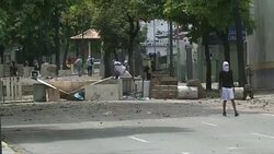 CLEAN : Venezuela protesters set up barricades clash with police News Clip