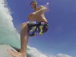 Man Surfing Stock Footage