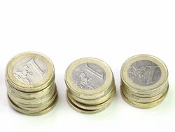 stacks of euro coins Stock Footage