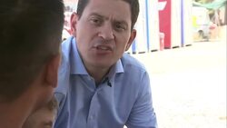 David Miliband Talks to Migrants on Lesbos News Clip