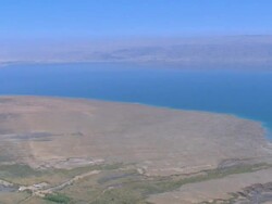 Aerial the Dead Sea in the Judea Desert, Israel Stock Footage
