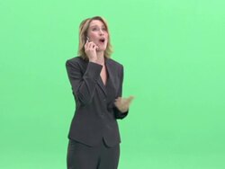 MS, Businesswoman talking on mobile phone in studio Stock Footage