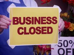 Business Closed Window Sign Stock Footage
