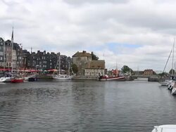 HD panning: honfleur Cityscape Normandie France Stock Footage