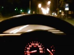 View from the car through  city Stock Footage