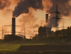 NTSC: industry in twilight Stock Footage