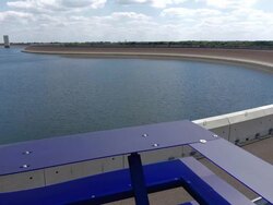 WS View of Vianden Pump Storage Plant, Upper reservoir 1 / Vianden, Diekirch, Luxembourg Stock Footage