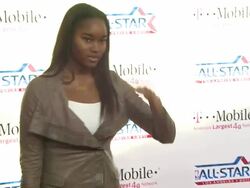 Damaris Lewis at the T-Mobile Magenta Carpet At The 2011 NBA All-Star Game at Los Angeles CA. (Footage by WireImage Video/GettyImages) Stock Footage
