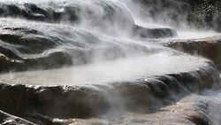Karahayit Hot Springs, Pamukkale, Denizli, Turkey Stock Footage