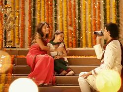 Family enjoying in diwali festival Stock Footage