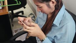 Woman play game on mobile phone Stock Footage