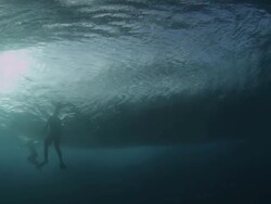 Wave at Teahupoo from underwater Stock Footage