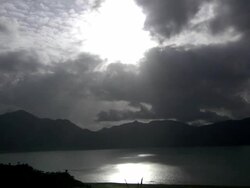 River landscape with moving clouds Stock Footage
