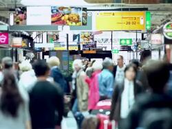 Schiphol Airport travellers Stock Footage