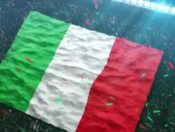 Flag of Italy at the stadium Stock Footage
