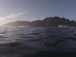POV Tahitian mountains from the water Stock Footage