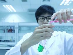 Scientist and Chemistry Laboratory Experiments Stock Footage