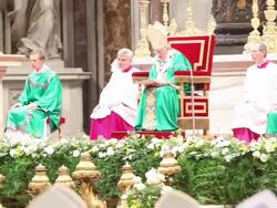 Pope Benedict XVI at Holy Mass for the Closing of the Synod of Bishops on October 28, 2012 in Vatican City, Vatican (Footage by Getty Images) Stock Footage