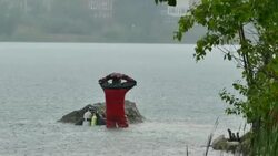 Police divers donning uniform during operation Stock Footage