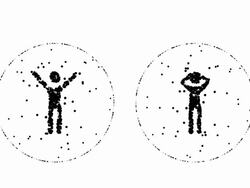 MEN- glad and shocked, aura, pure black dots (LOOP) Stock Footage