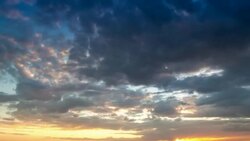 colorful dramatic sky with cloud at sunset Stock Footage