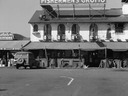 Fisherman's wharf restaurants and shops Stock Footage