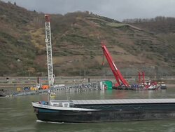 MS View of Capsizing crude oil vessell /  St. Goar, Rhineland-Palatinate, Germany  Stock Footage