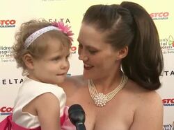 INTERVIEW - Lauren & Hazel Hammersley at Children's Hospital Los Angeles Gala: Noche de Ninos Stock Footage