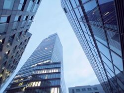 MS T/L Shot of buildings at dusk / Cologne, North Rhine-Westphalia, Germany   Stock Footage