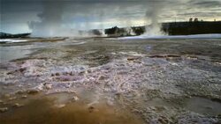 Travertime Terraces at Yellowstone NP Stock Footage