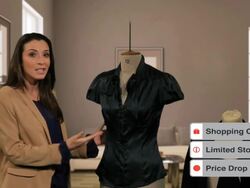TV presenter on shopping channel Stock Footage