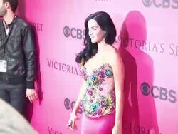 Katy Perry at the 2010 Victoria's Secret Fashion Show - Pink Carpet Stock Footage