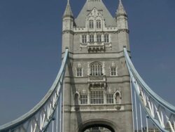  WS POV Vehicles crossing Tower Bridge / City of London, London, England Stock Footage