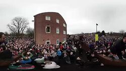 Ashbourne Shrovetide Football Match 2018 Stock Footage