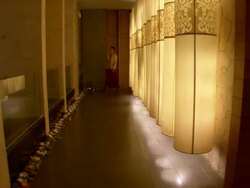 MS View of Decorated hallway at luxury spa / Phnom Penh, Cambodia Stock Footage