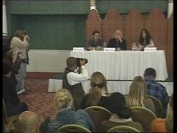 Colin Farrell &amp; Salma Hayek at press conference for new movie News Clip